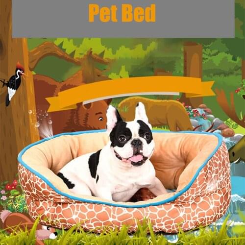 Cat Beds Mats Soft Pet Bed Best Dog Puppy Cotton Cat Fleece Warm Dog Bed House Cozy Mat Pad New Giraffe Pattern Dog Bed House