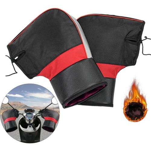 Motorcycle Grip Cover Muffs Windproof Waterproof Reflective Strip Handlebar Mittens Warm Cycling Gloves Scooter Bike Warmer Bar