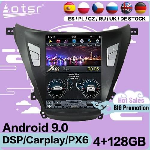 128G Tesla Screen Multimedia Stereo Android 9.0 Player For Hyundai Elantra 2016 2017 2018 GPS Navigation Audio Radio Head Unit