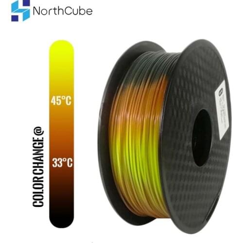 NorthCube PLA Tri Temperature Color Change Filament 3D Printer Filament, Black to Red to Yellow, PLA Lava Filament 1KG 1.75mm