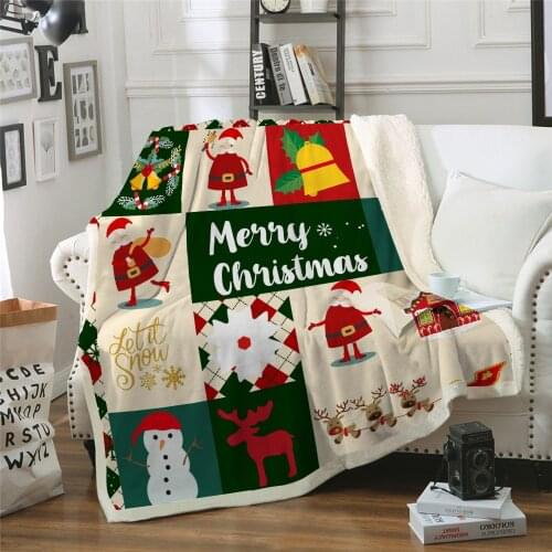 New Merry Christmas Blanket Plush Throw Sofa Noble Bedspread Bed Fashion Blankets