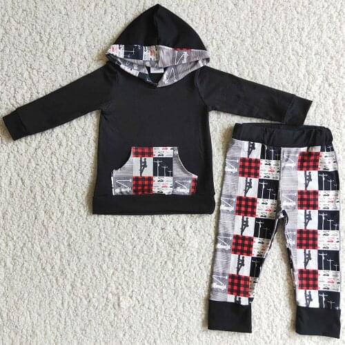 Hot Sale Kids Designer Clothes Boys Fall Sets Baby Boys Clothing Boutique Hoodies Sets Wholesale Kids Clothes Fashion Hoodie Set