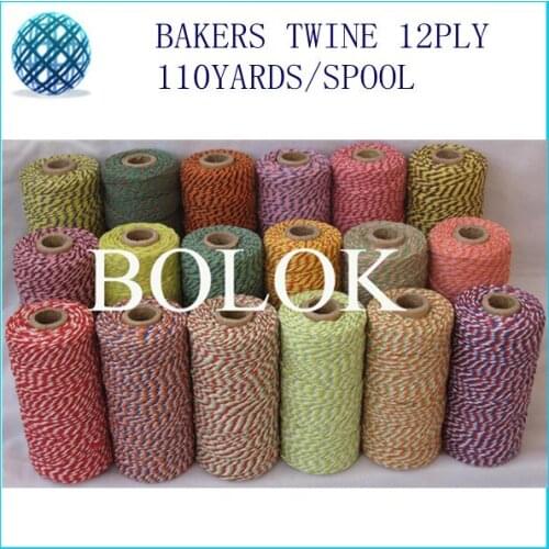 55 kinds color Cotton Baker twine 110yards/spool(30pcs/lot) free shipping,divine twine, for gift packing