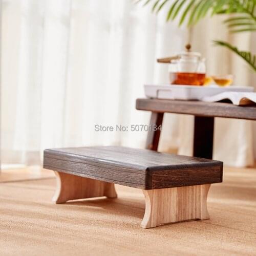 Japanese Style Antique Folding Wooden Low Stool Rectangle Asian Traditional Furniture Tatami Mat