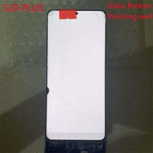 Glass Broken Working well Used For Samsung Galaxy S20PLUS LCD G985 G985F s20 plus monitor original display With frame