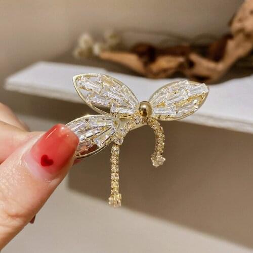 2021 New Korean Luxury Butterfly Shining Crystal Tassel Hair Clips Hairgrips For Women Sweet Hair Accessories Hairpins Gifts