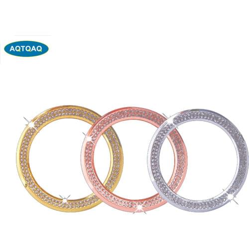 1Pcs Car Alloy Steering Wheel Frame Cover For bmw Rhinestone (Rose Gold/Silver/Gold)