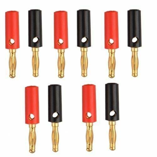 10 X Audio speaker screw Banana gold-plated plug connector 4mm