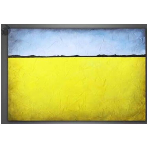 100% Handpainted Abstract Landscape Painting Yellow and Grey Home Decoration Art Painting on Canvas Modern Wall Pictures
