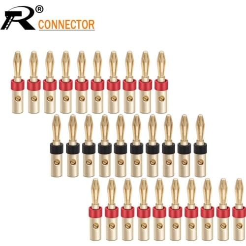 100PCS Brass Banana Plugs Connector Corrosion-Resistant Banana Connector Jack for Audio Video Amplifier Speaker Cable Jack