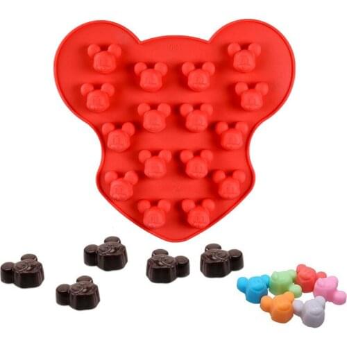 16 Hole Cartoon Mickey Chocolate Mold Pudding Fudge Ice Tray Silicone Mold DIY Cake Decorating Tool Baking Accessories
