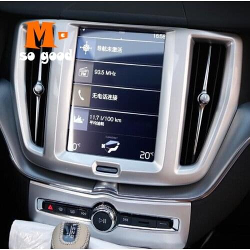 2018 2019 For Volvo XC60 Car Navigation Panel Cover Trim ABS Matte Auto Interior Accessories Styling Decoration Sticker 1 Pcs