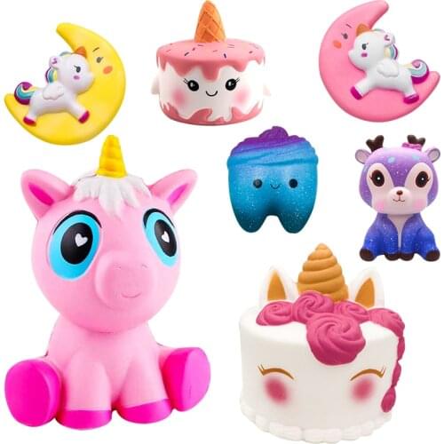 2019 Squishy Unicorn watermelon Icecream Tooth Panda Scented Squishy Funny Gadgets Anti Stress Novelty Antistress Toys Gift toy