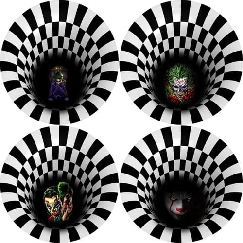 3d halloween clown carpet grimace black hole vortex door mat bathroom living room carpet kids room bedroom soft round rugs
