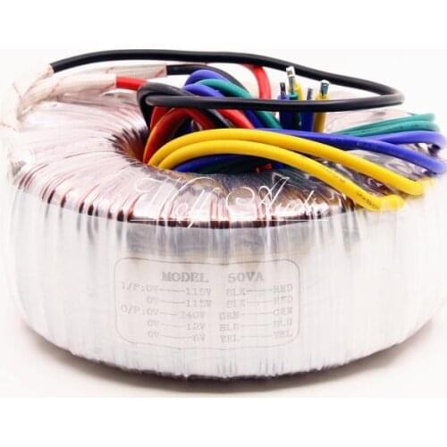 50W Toroid Transformer For Tube Preamp Amp Input:115V*2 Output:0-240V 0-12V 0-6V