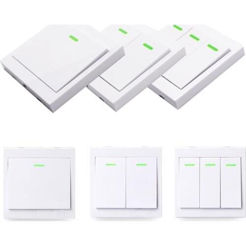 86 Wall Panel Wireless Remote Transmitter 1 2 3CH Sticky TX Smart Home Living Room Bedroom 433 MHz Without Battery Scimagic