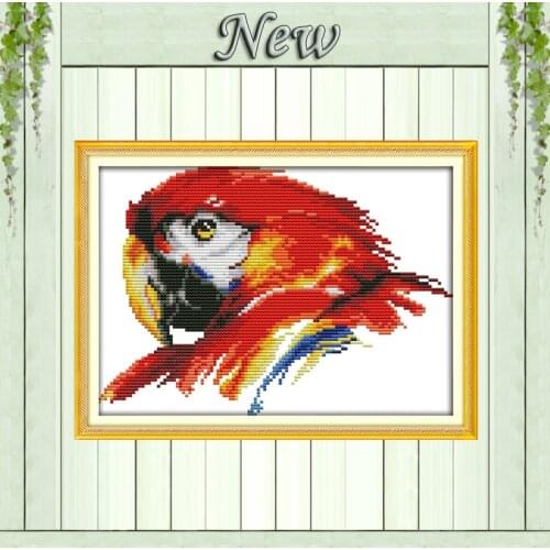 Scarlet macaw,Counted printed on canvas DMC 14CT 11CT Cross Stitch Needlework kit Embroidery Set,colorful Parrot Home wall Decor