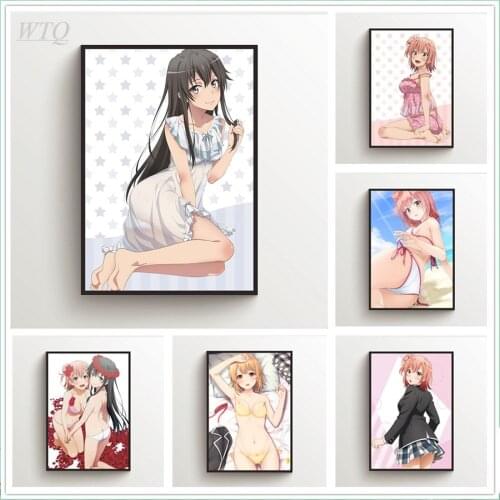 Anime Posters OreGairu Yukinoshita Yukino Yuigahama Yui Canvas Painting Wall Art Picture Home Decor Photos for Childrens Room