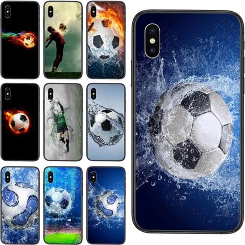 Black Shell Tpu Back Design Pop Fire And Ice Football With Water For Xiaomi Redmi Note 9 9S 8 7 10 Note9 Note 9 Pro Max 9Pro 5G