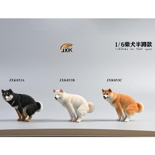 [Jxk] About 14cm 1/6 Sand Sculpture Funny Series Shiba Inu Animal Model Figure 12-Inch Action Figure Scene Creative Decoration