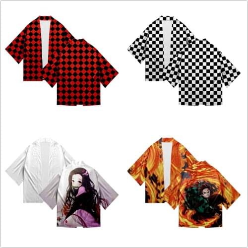 Demon Slayer Kimetsu no Yaiba Agatsuma Zenitsu Kamado Tanjirou Tomioka Giyuu Himejima Kyoumei Cloak Haori Kimono Yukata Cosplay