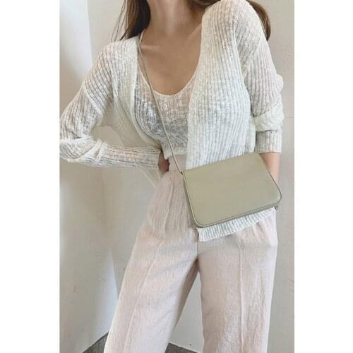 Korea Mesh Lace Knitting Womens New Perspective Thin Vest + Cardigan Knitted Fashion Sweater Two Piece Suit