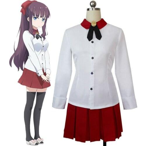 Anime NEW GAME Takimoto Hifumi Cosplay Costume Carnaval Halloween Costumes For Women Christmas Party Shirt Skirt Tie Socks