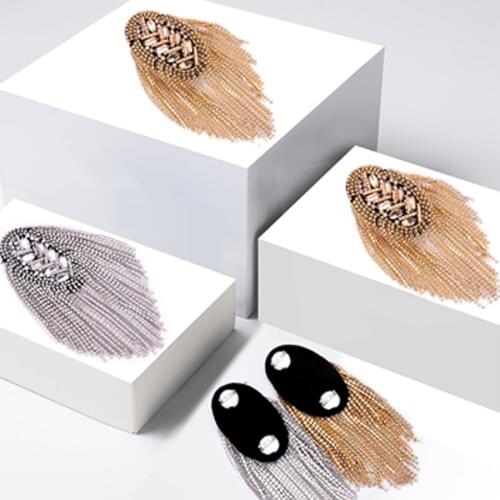 Creative Clothing Accessories Jewelry Blazer Chain Tassel Patch Epaulette Shoulder Bag Luggage Shoes Beaded Shoulder Flower