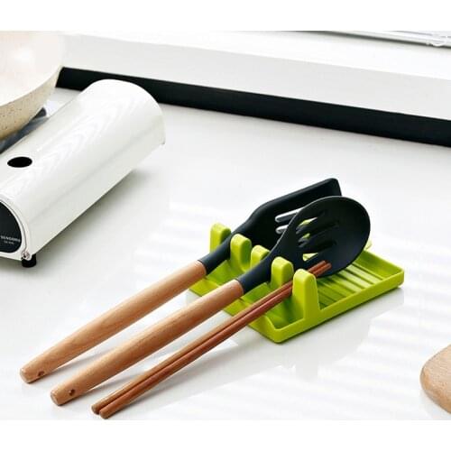 Utensil Kitchen Organizer And Storage With Drip Pad Grease Collection Fork Spoon Holders Non-slip Pad Kitchen Accessories