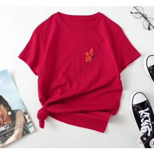 Summer Womens Fashion Fetter Design Casual T-Shirt Cool Cotton Short Sleeve Top