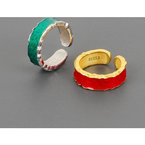 Trendy Creative Colorful Enamel Glaze Drops Ring For Women Men Adjustable Open Finger Rings Female Party Jewelry Accessories
