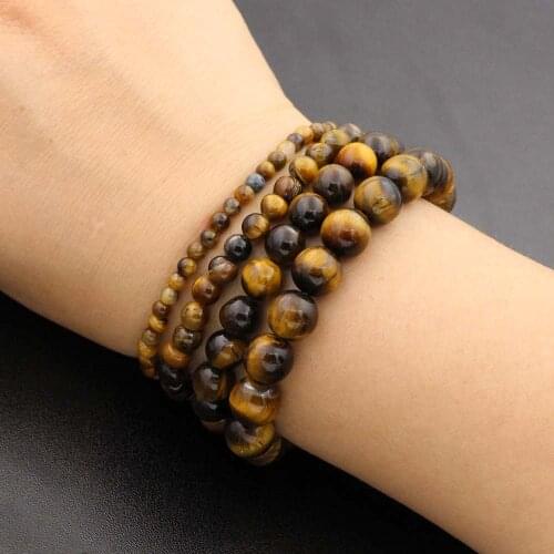 Men Charm Natural Stone Bracelet Minimalist 4mm 6mm 8mm 10mm Tiger eyes Beads Bracelet For Man Handmade Fashion Jewelry