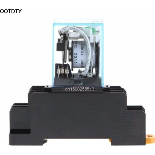 MY4NJ LY2NJ MY2NJ Intermediate Relay MY4N-J AC 220V DC 12V 10A 8 Pin With Base