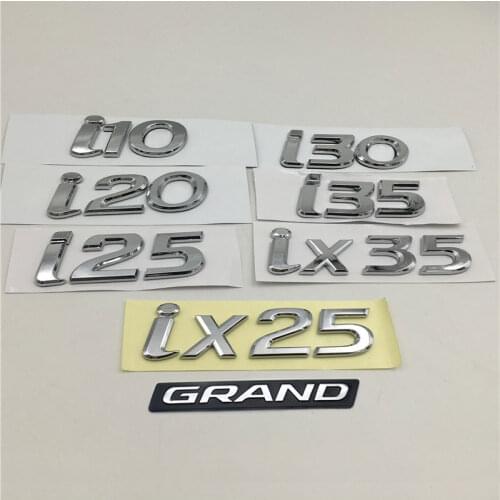 For Hyundai Grand i10 i20 i25 i30 i35 ix25 ix35 Emblem Logo Rear Trunk Tail Nameplate Car Stickers