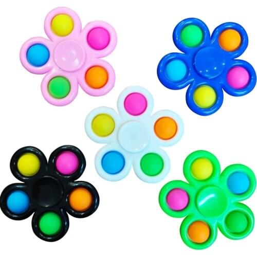 New Plus Fidget spinner 5 sides Custom Popit Finger Fidget Spinner Toys Flip Spinning Fidget Toys