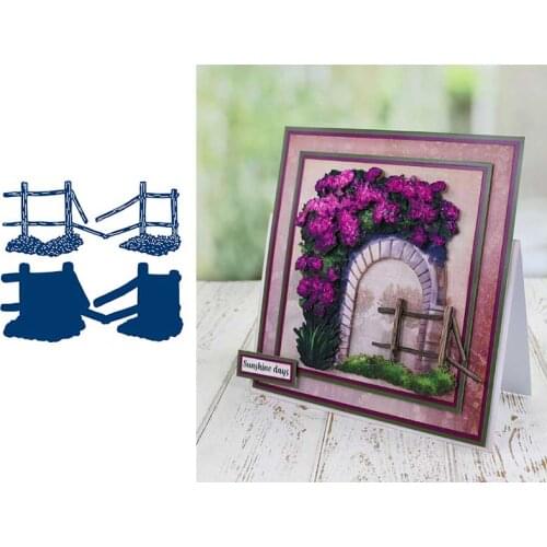 New Arrival 2021 Rustic Fence Cutting Dies Scrapbook Diary Decoration Stencil Embossing Template DIY Greeting Card Make Albums