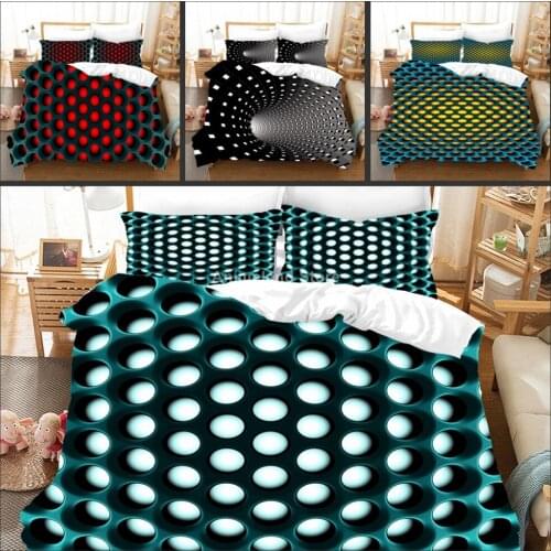 2021 Abstract Hole Ball Fantasy 3D Printed Fashion Comforter Bedding Set Queen King Single Size Duvet Cover Sets Bedroom Luxury