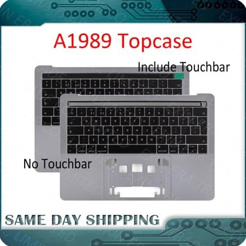 Original Top Case for Macbook Pro Retina 13.3'' A1989 Palmrest TopCase US/UK/Russian/Germany/Spanish Keyboard with Touchbar