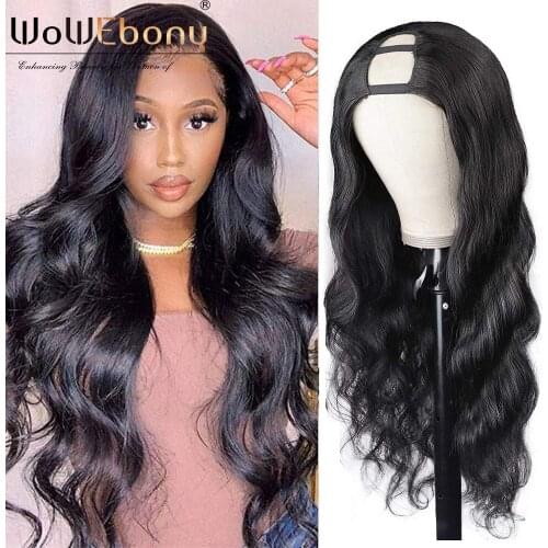 Body Wave U Part Wig Human Hair Wigs Virgin Middle Part Wig For Black Women Glueless 4x2 U Shape Full Wig Small Size Wig 150