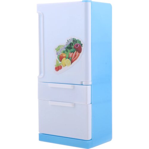 Modern Design Plastic Mini Refrigerator Fridge Model White Fridge Freezer Dolls Accessories Dollhouse Decor Furnitures