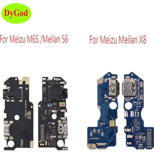 DyGod For Meizu Meilan X8 Micro Dock Connector Board USB Charging Port Flex Cable Replacement For Meizu M6S Meilan S6