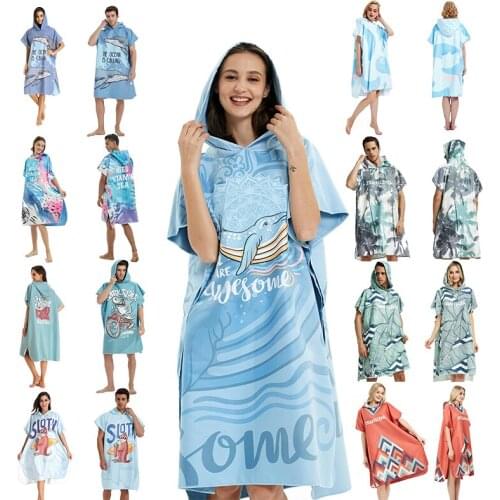 Beach Surf Towel microfiber bathrobe Poncho Hooded washrag multicolor Absorbent Quick drying Easy for Changing Cloth brand