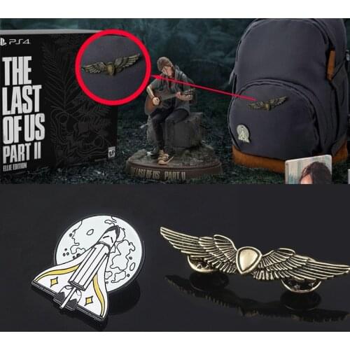 The Last Of Us Part 2 Ellie Backpack Pins Brooch Shield Wings Tlou Rocket Spaceship Badge Brooches For Fans Game Jewelry Gift