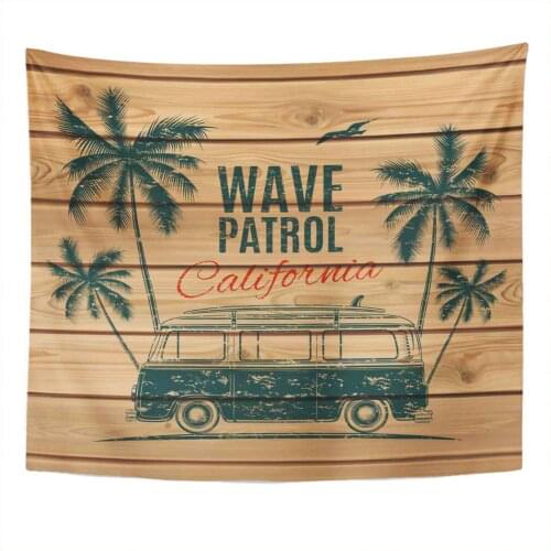 Simple Tapestry Retro Surf Palms Tapestry For Bedroom Room Decor Wall Hanging Wall Art Tapestry Picnic Mat Beach Towel Bed Cover