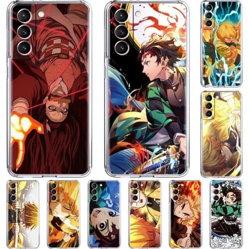 Clear Soft Case For Samsung Galaxy S20 FE S21 Ultra S10 Plus S10e S9 S8 Note 20 10 Lite 9 Phone Cover Funda Anime Demon Slayer