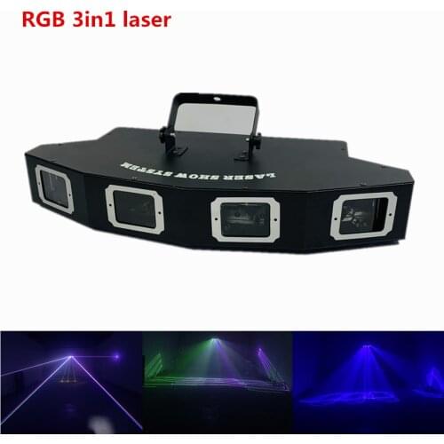 Four-head full-color laser light Dmx scanning LED laser stage projector voice control Dj disco party stage lighting effect