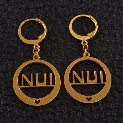 Jamaica Name NUI Earrings for Women Girl Gold Color Jewelry Gifts/Can't Change Name#J0055