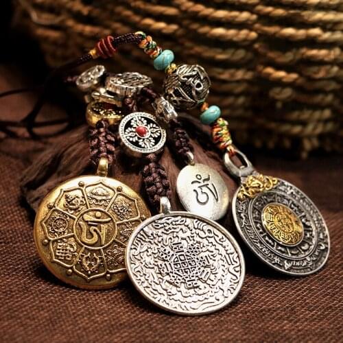 Tibetan Manjusri Nine Palace Gossip Brand With Buzz Word Body Potector Waist Card Portable Buddha Car Pendant Good Luck Gifts