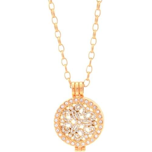 Vinnie Design Jewelry Newset Jewelry 25mm Coin Disc Mini Coins Holder Pendant Necklace 45cm Link Chains