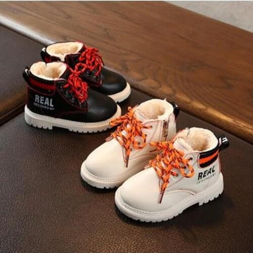 Winter Autumn Children Boots Waterproof Baby Fashion Sneaker Kids Snow Boots Boys Girls Martin boots Fur Casual Shoes